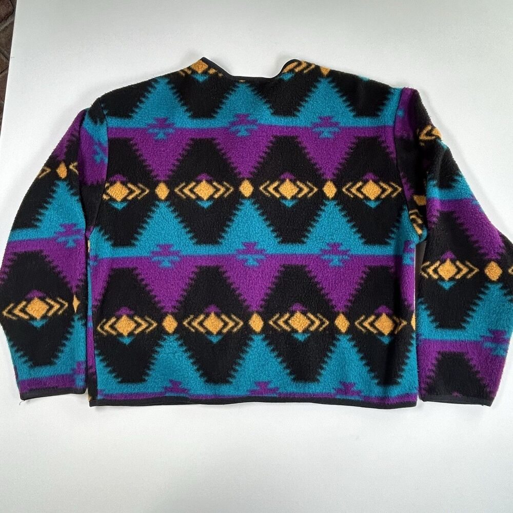 Vintage David Wayne Cardigan Women's Small/Med 80s 90s Fleece Aztec Southwestern - Picture 5 of 9